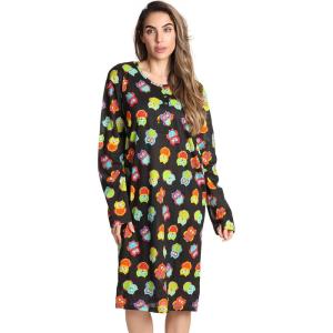Just Love Long Sleeve Nightgown Sleepwear(Black – Fun Owl)