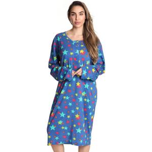 Just Love Long Sleeve Nightgown Sleepwear(Blue – Multi Stars)