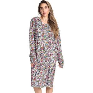 Just Love Long Sleeve Nightgown Sleepwear(Multi – Colorful Cheetah)