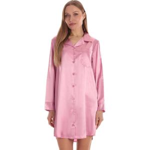 Just Love Long Sleeve Nightgown Sleepwear(Pink Solid)