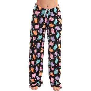 Just Love Womens Plush Pants(Black – Pastel Sheep)