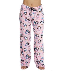 Just Love Womens Plush Pants(Pink – Penguin Love)