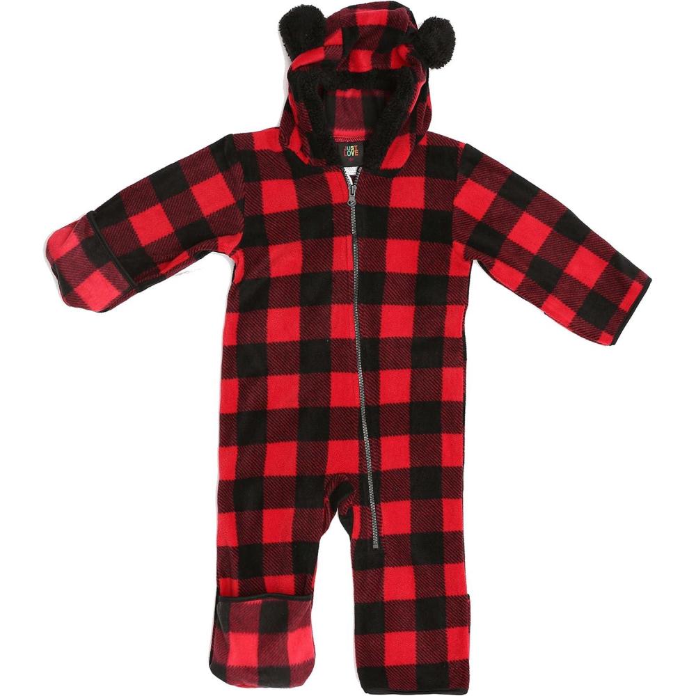 imageJust Love Fleece Baby Girl Bunting Pram SnowsuitBlack  Red