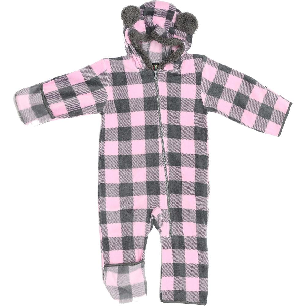 imageJust Love Fleece Baby Girl Bunting Pram SnowsuitCharcoal  Light Pink