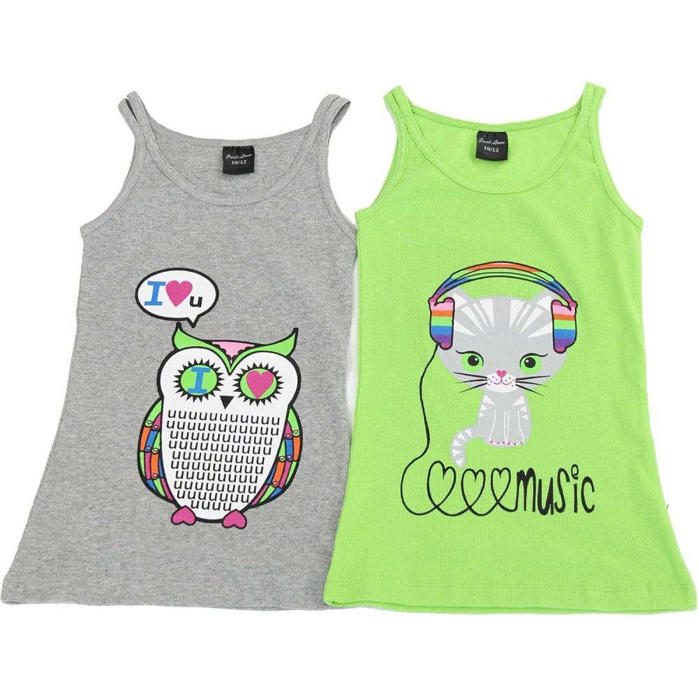 imageJust Love Tank Tops for Girls Pack of 2Grey Lime