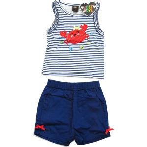 Just Love 2 Piece Summer Short Sets for Girls with Applique(Striped Crab)