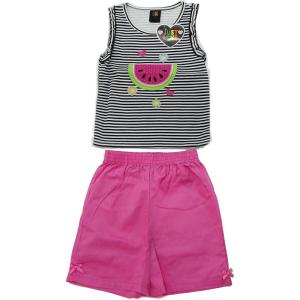 Just Love 2 Piece Summer Short Sets for Girls with Applique(Striped Watermelon)