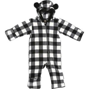 Just Love Fleece Baby Girl Bunting Pram Snowsuit(Black / White)