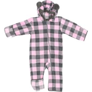 Just Love Fleece Baby Girl Bunting Pram Snowsuit(Charcoal / Light Pink)