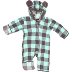 Just Love Fleece Baby Girl Bunting Pram Snowsuit(Charcoal / Mint)