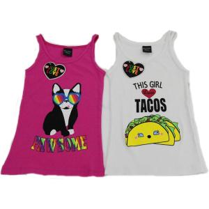 Just Love Tank Tops for Girls (Pack of 2)(White / Fuchsia)