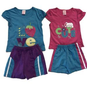 Just Love Two Piece Short Set (Pack of 2)(Pink Cute / Blue Love)