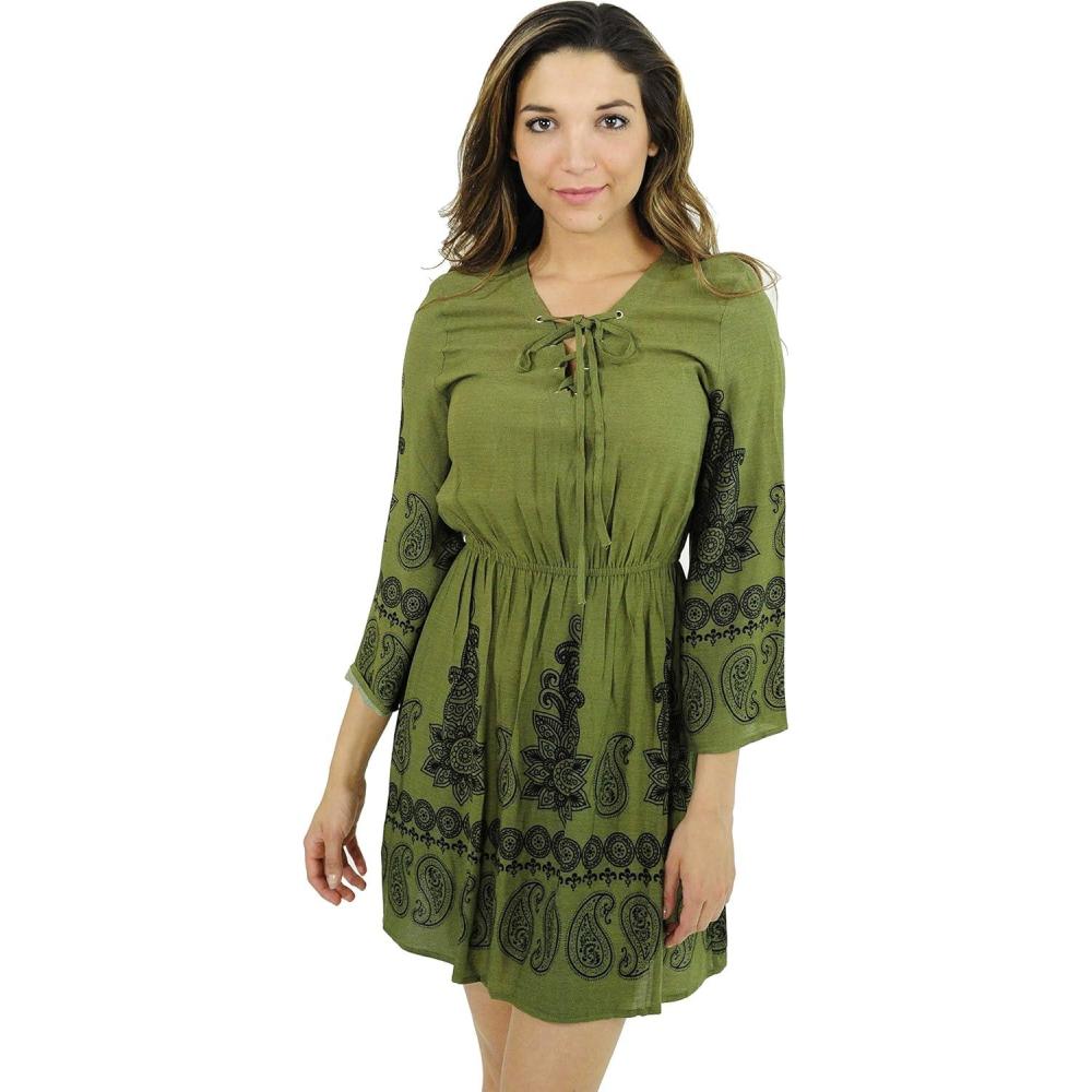 imageJust Love Rayon Short Dress Summer Dresses for WomenOlive  Black