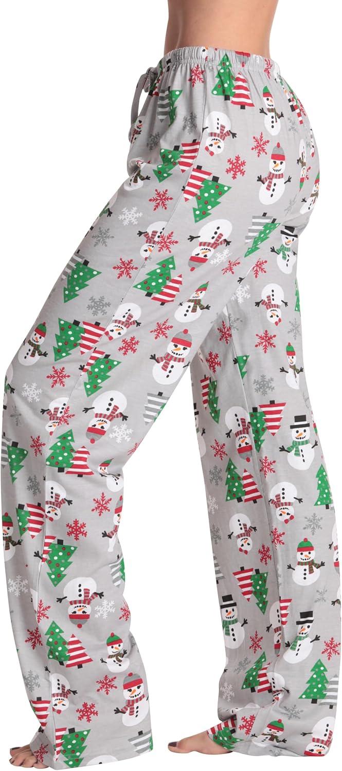 imageJust Love Women Buffalo Plaid Pajama Pants SleepwearGrey Xmas Snowman