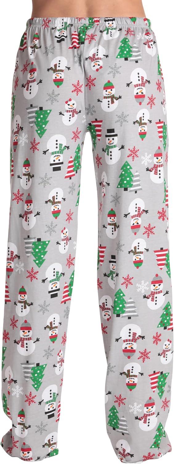 imageJust Love Women Buffalo Plaid Pajama Pants SleepwearGrey Xmas Snowman