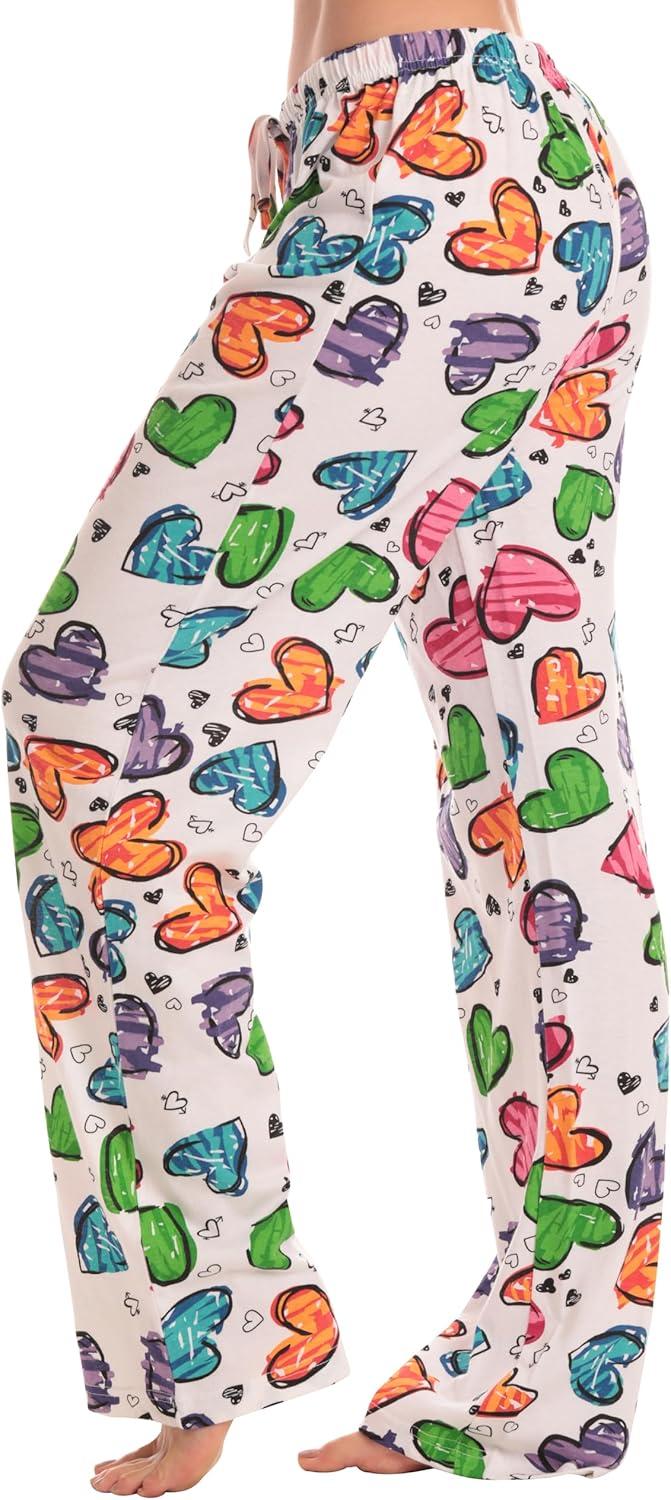 imageJust Love Women Buffalo Plaid Pajama Pants SleepwearWhite Multi Hearts