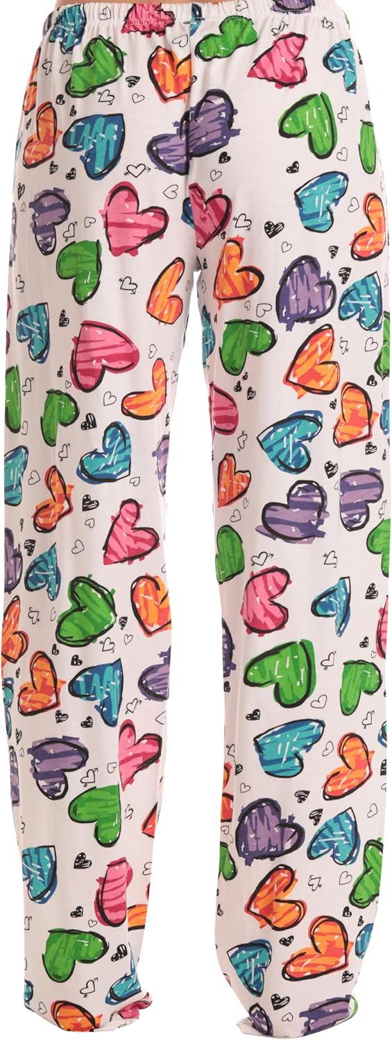 imageJust Love Women Buffalo Plaid Pajama Pants SleepwearWhite Multi Hearts