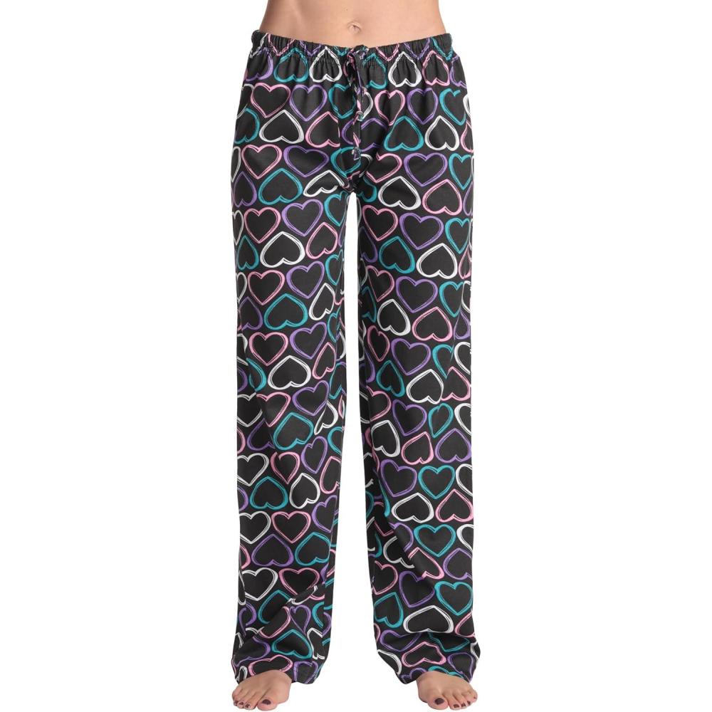 imageJust Love Women Buffalo Plaid Pajama Pants SleepwearBlack Chalk Hearts