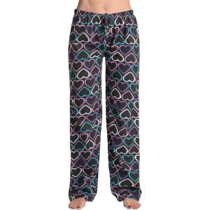 Just Love Women Buffalo Plaid Pajama Pants Sleepwear(Black – Chalk Hearts)