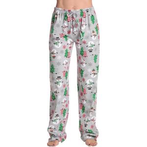 Just Love Women Buffalo Plaid Pajama Pants Sleepwear(Grey – Xmas Snowman)