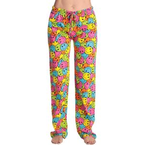 Just Love Women Buffalo Plaid Pajama Pants Sleepwear(Multi – Tossed Smiley)
