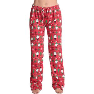 Just Love Women Buffalo Plaid Pajama Pants Sleepwear(Red – Xmas Gnome Fairisle)