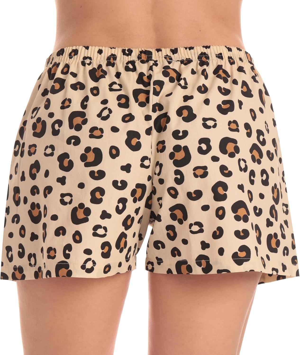 imageJust Love Womens Cotton Boxer Shorts with Pockets 100 Cotton Sleep Lounge amp Casual Shorts Prints amp PlaidsBig Cheetah