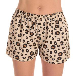 Just Love Womens Cotton Boxer Shorts with Pockets – 100% Cotton Sleep, Lounge & Casual Shorts – Prints & Plaids(Big Cheetah)