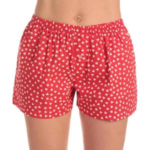 Just Love Womens Cotton Boxer Shorts with Pockets – 100% Cotton Sleep, Lounge & Casual Shorts – Prints & Plaids(Tossed Small Hearts)