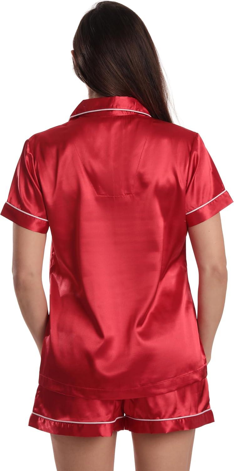 imageJust Love Womens Pajama SetSatin Red