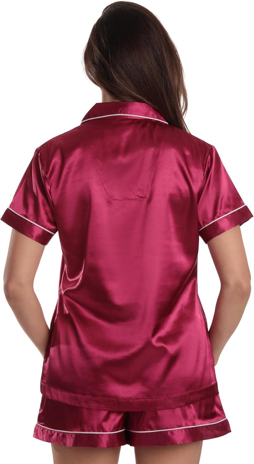 imageJust Love Womens Pajama SetSatin Wine