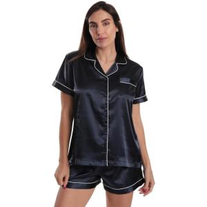 Just Love Womens Pajama Set(Satin Navy)