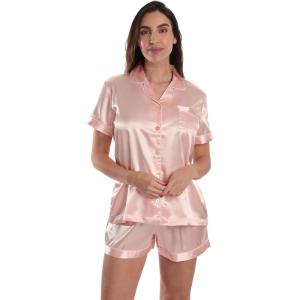 Just Love Womens Pajama Set(Satin Peachy Pink)