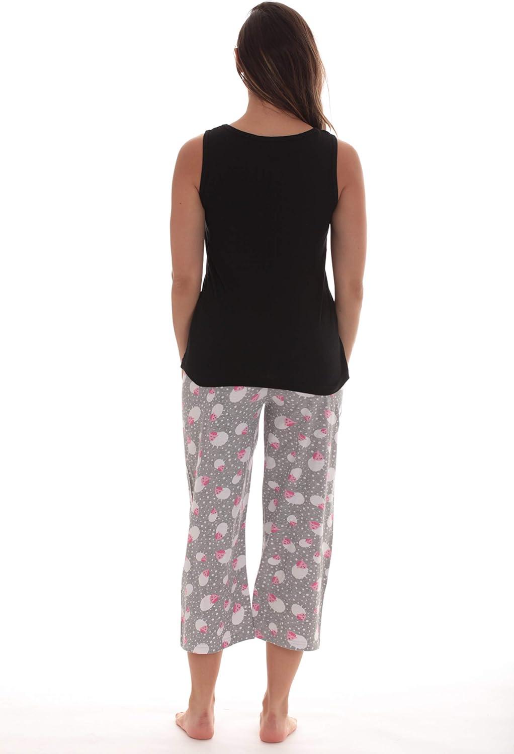 imageJust Love 100 Cotton Capri Sets Women SleepwearBlack Count Sheep