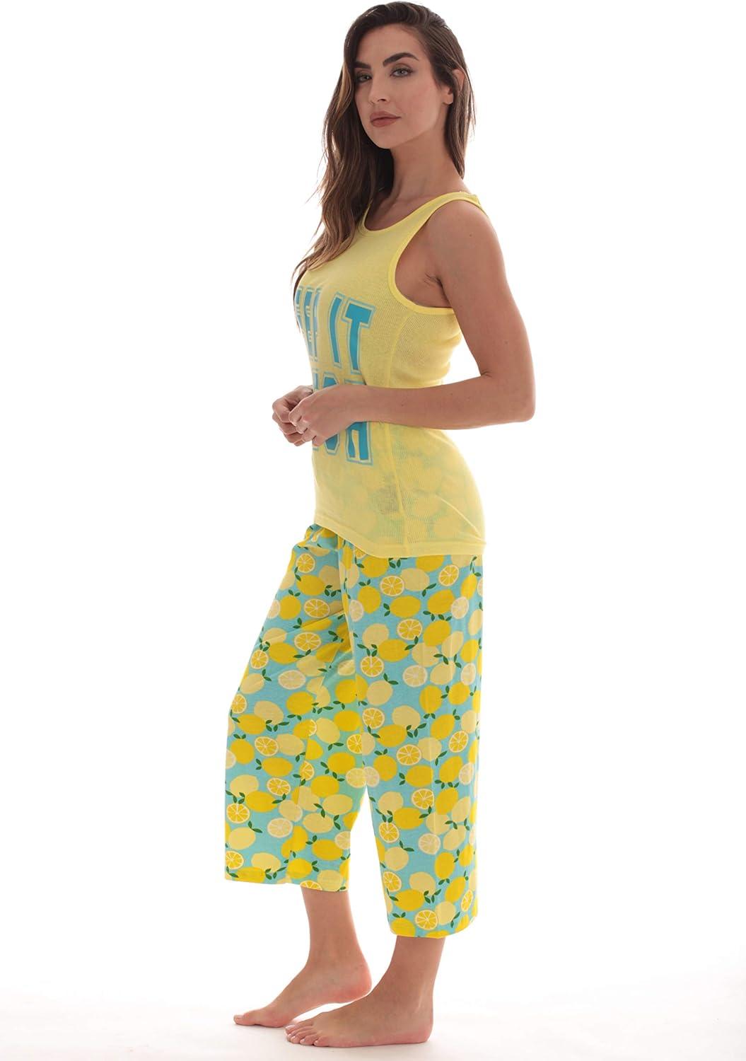 imageJust Love 100 Cotton Capri Sets Women SleepwearYellow Keep It Fresh
