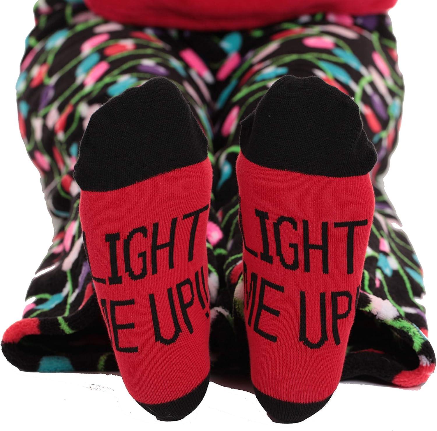 imageJust Love UltraSoft Womens Pajama Pant Set Nightgown with Matching SocksChristmas Lights Black