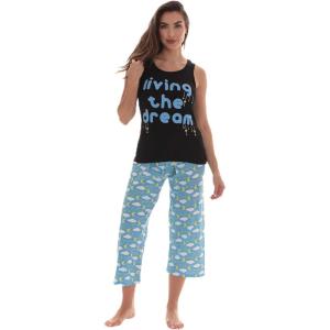 Just Love 100% Cotton Capri Sets Women Sleepwear(Black – Living the Dream)