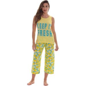 Just Love 100% Cotton Capri Sets Women Sleepwear(Yellow – Keep It Fresh)
