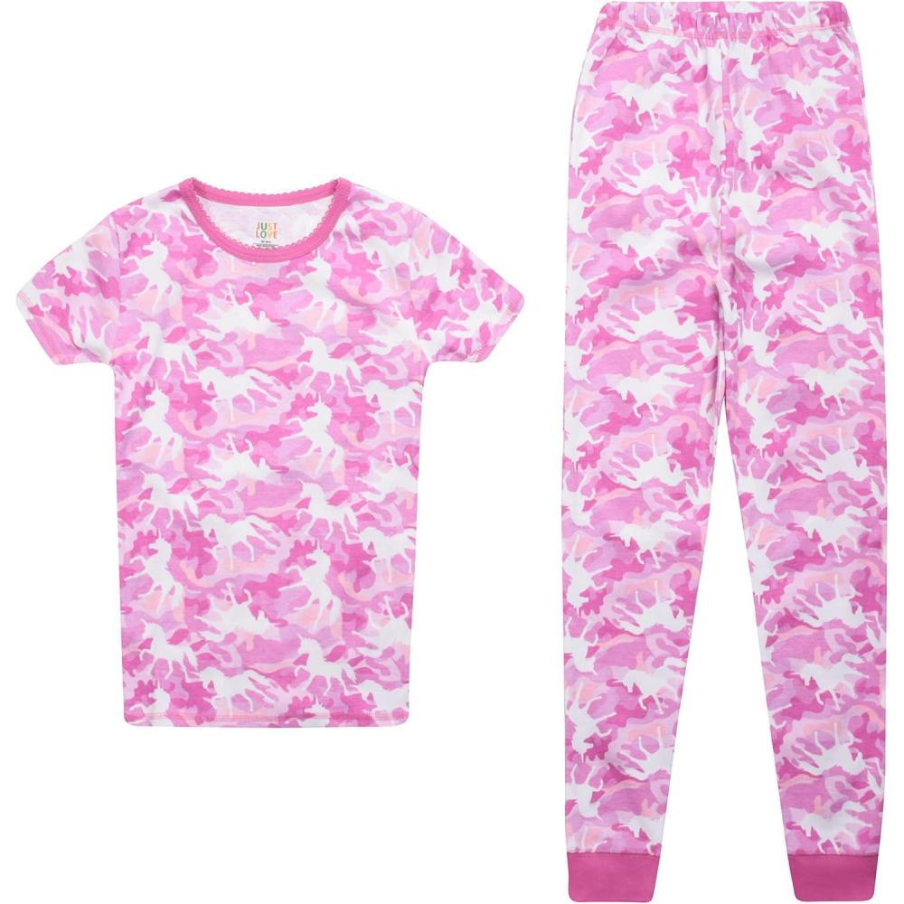 imageJust Love Girls Cotton Pajamas SetsPink Camo Unicorn