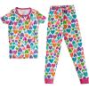 White - Bright Hearts Short Sleeve With Pant