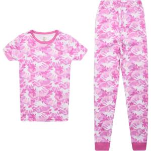 Just Love Girls Cotton Pajamas Sets(Pink – Camo Unicorn)