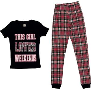 Just Love Girls Cotton Pajamas Sets(Red – Love Weekends)