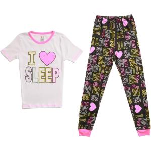 Just Love Girls Cotton Pajamas Sets(White – I Love Sleep)