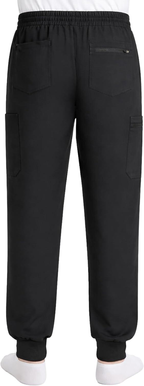 imageJust Love Mens Jogger Scrub Pants 6 Pocket 4Way Stretch Slim Fit Medical Uniform Elastic Waist Work PantsBlack Stretch Fabric