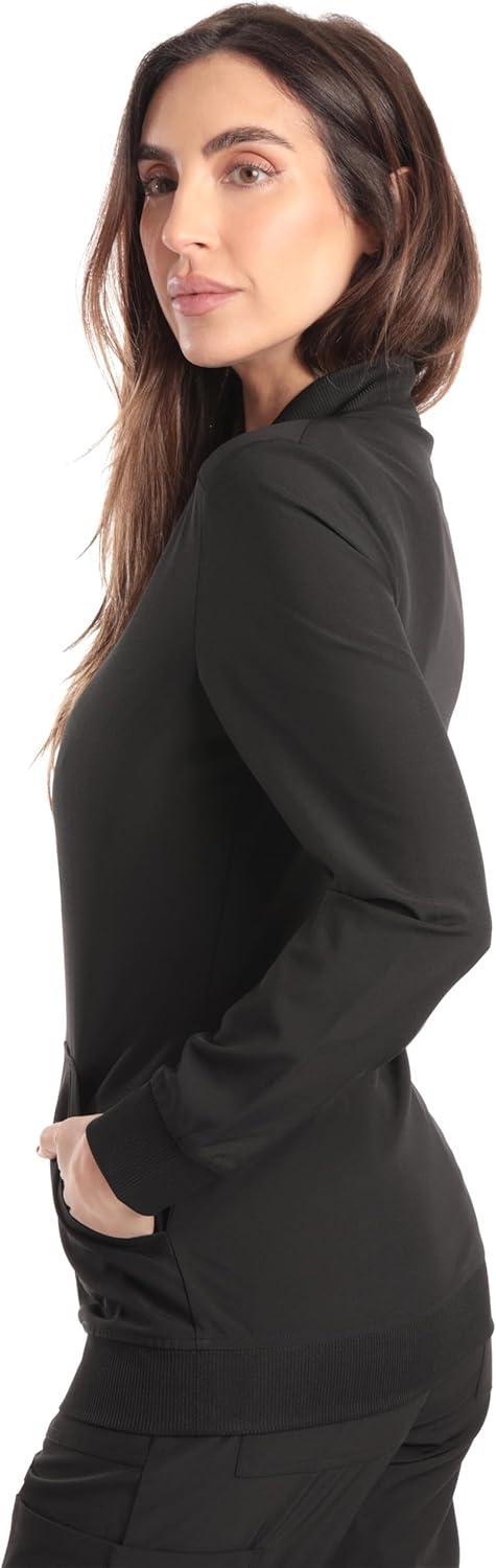 imageJust Love Womens Solid Scrub JacketBlack Stretch Fabric