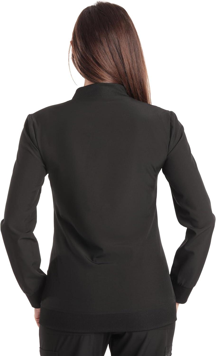imageJust Love Womens Solid Scrub JacketBlack Stretch Fabric