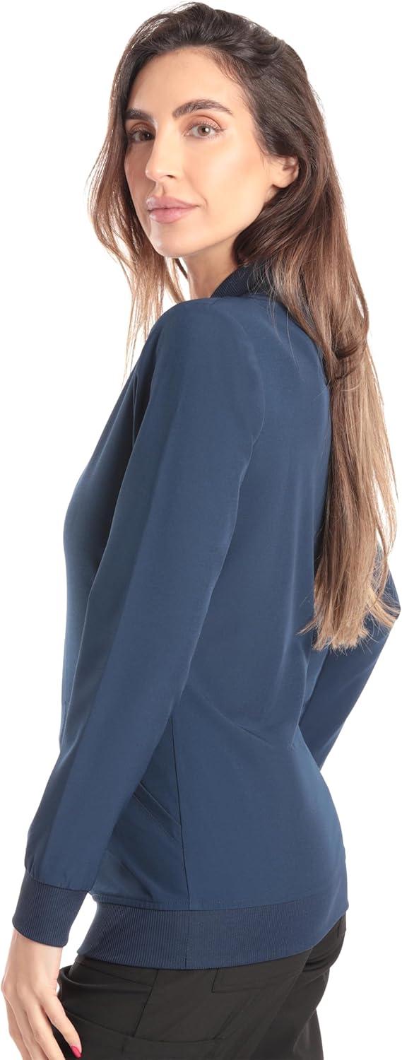 imageJust Love Womens Solid Scrub JacketNavy Stretch Fabric