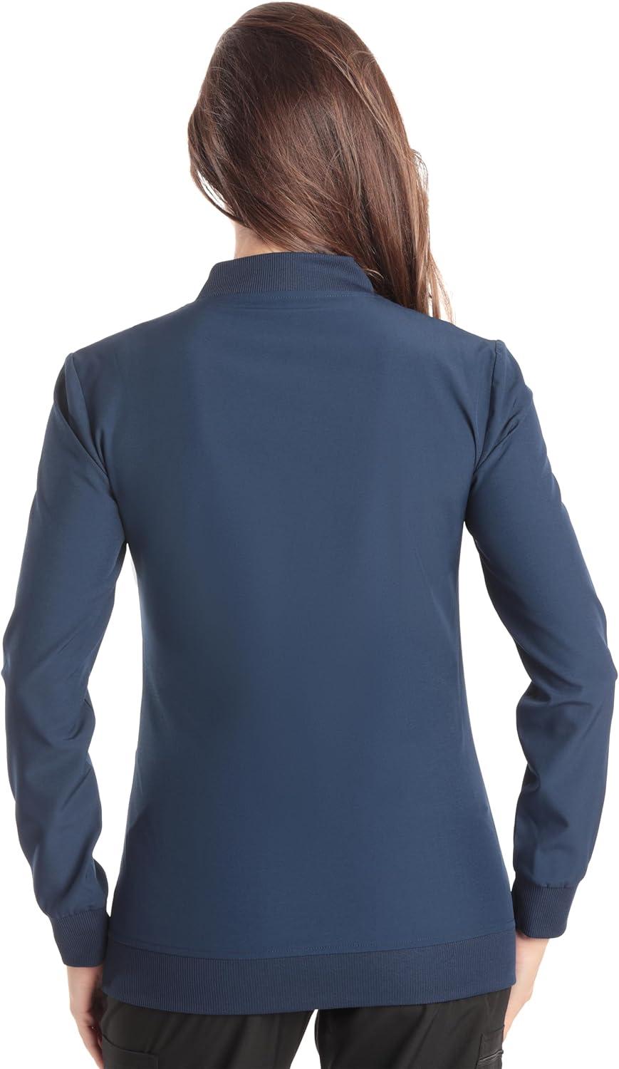 imageJust Love Womens Solid Scrub JacketNavy Stretch Fabric