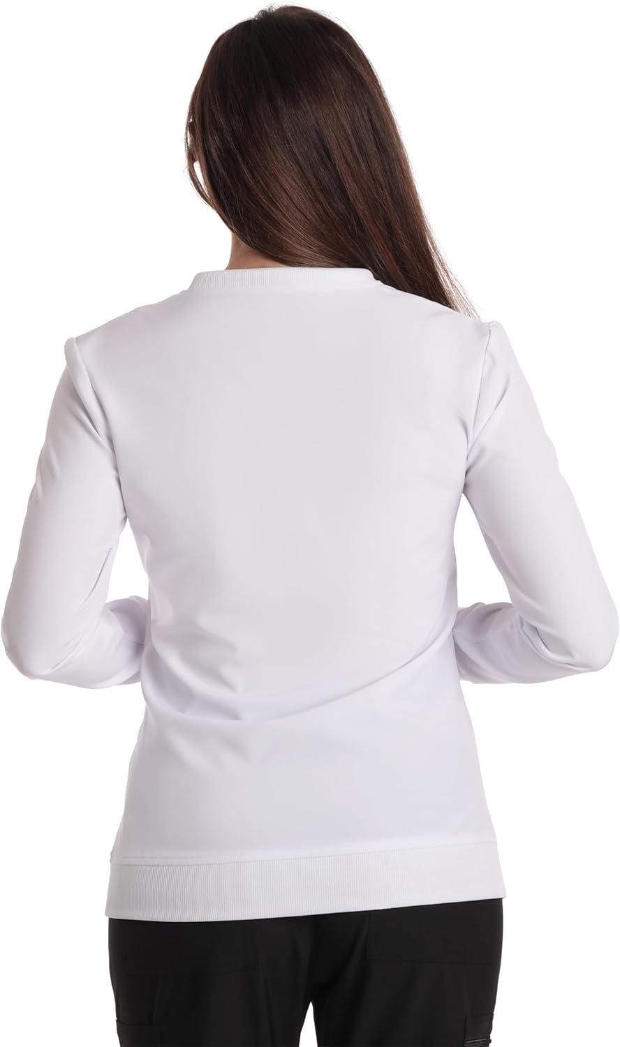 imageJust Love Womens Solid Scrub JacketWhite Stretch Fabric