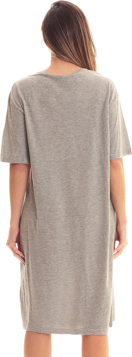 imageJust Love Short Sleeve Nightgown Sleep Dress for WomenGrey Love Love Love